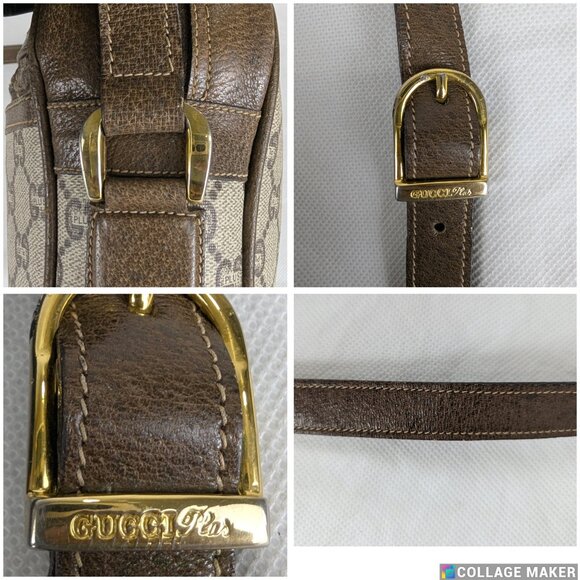 Authentic GUCCI Plus GG Pattern Shoulder/Crossbody Bag PVC Leather Brown Italy - Picture 14 of 16